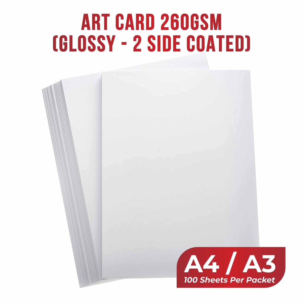 Shop Malaysia Promo A4 A3 100pcs Art Card 260gsm Kertas Kad Digital Laser Paper Paper Printing Shopee Singapore