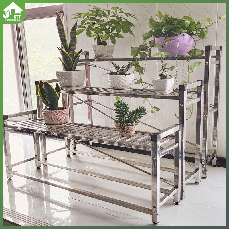 Stainless Steel flower rack plant Rack Flower Stand Indoor Balcony