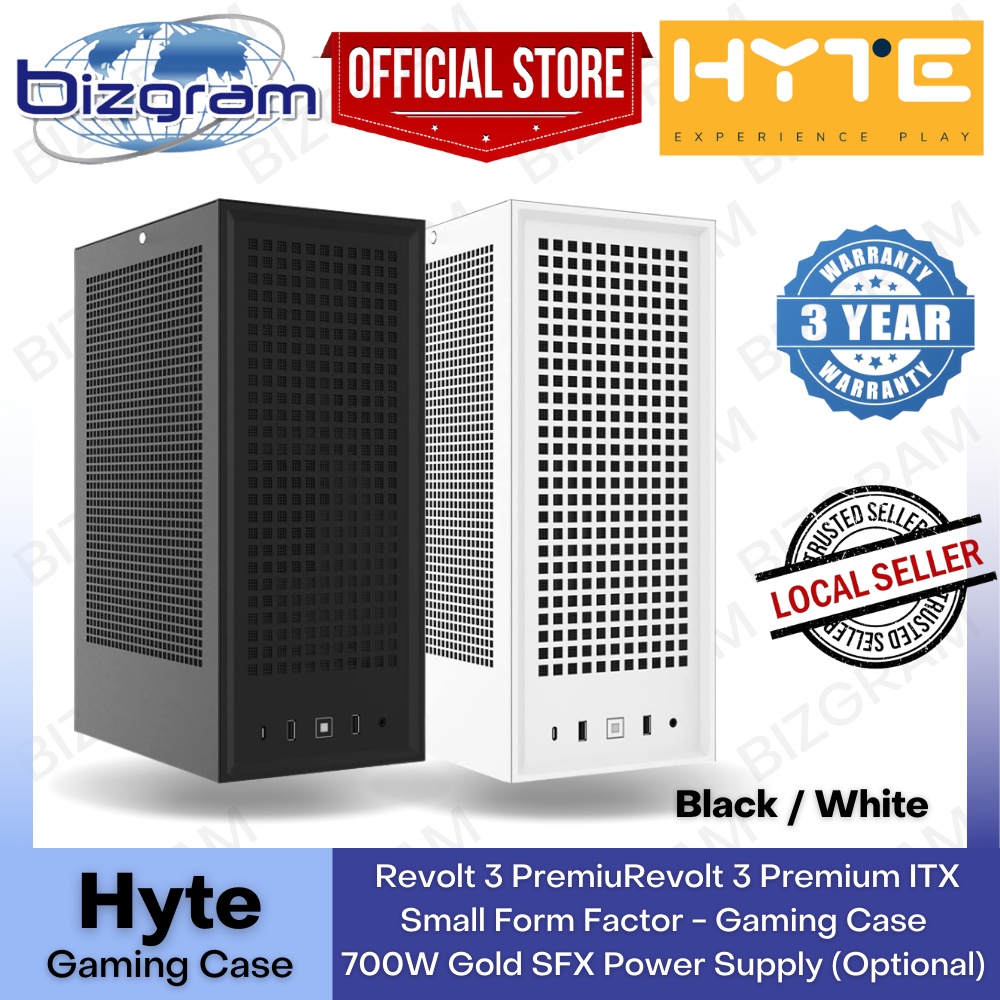 HYTE Revolt 3 Premium ITX Small Form Factor Gaming Case 700W Gold SFX ...