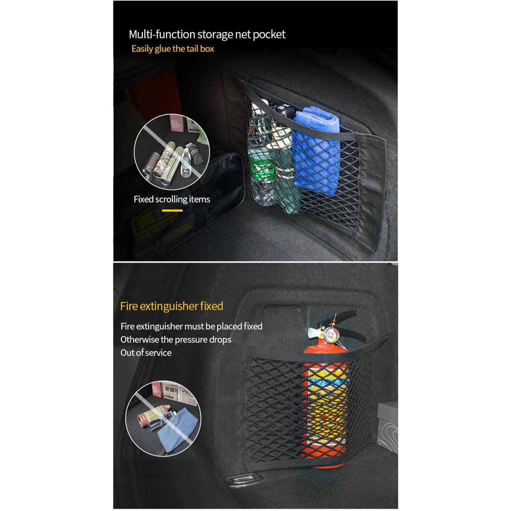 Universal Car Trunk Protector Organizer Foldabl Mesh Backpack Trunk Seat Bungee Net Magic Sticker Storage Bag Pocket Cage