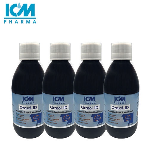 [Bundle Pack of 4 Bottles] Povidone Iodine Antiseptic Gargle and