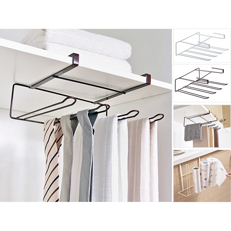 Cabinet Kitchen Towel Holder Quadruple Free Magic Cleaning