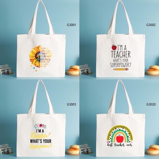 Image of Teach's Day Tote Bag with Zipper Tuition Bag Teacher's Gifts Totes Bookbag