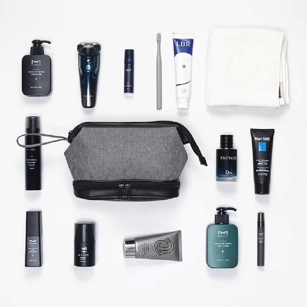 Men Women Makeup Wash Bag Travel Cosmetic Pouch Waterproof Leather Nylon Zipper toiletries Large Capacity Portable Bag