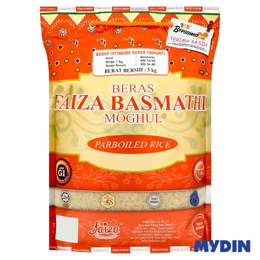 Moghul Faiza Basmathi Parboiled Rice 5kg Shopee Singapore