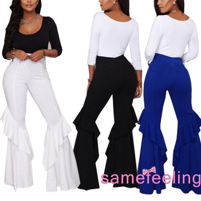flare ruffle pants