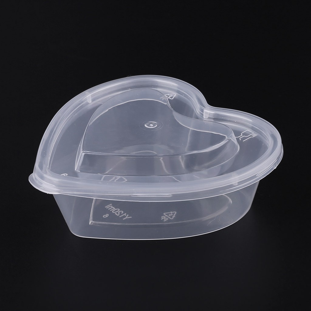 Heart Shape Plastic Cups Food Container Storage Box Case