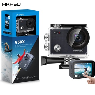 AKASO V50X 4K WiFi Action Camera with EIS Touch Screen 4X Zoom 131 feet Waterproof Camera Remote Control Sports Camera