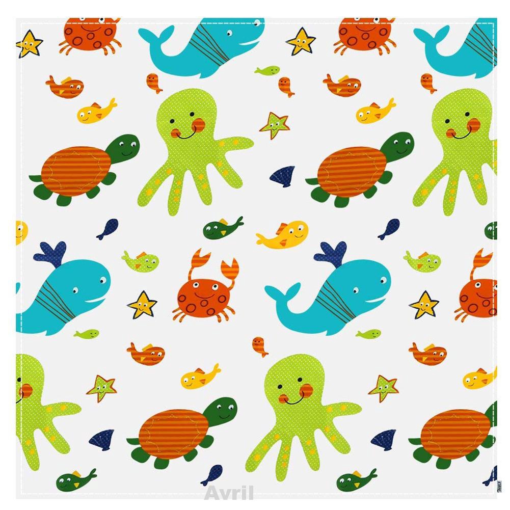 Accessories Baby Cartoon Print Feeding Floor Protector Washable