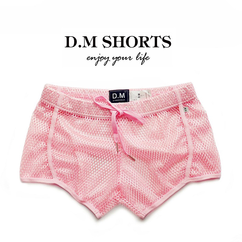 D M Men Boxer Men S Sexy Mesh Perspective Underwear Home Shorts Shopee Singapore