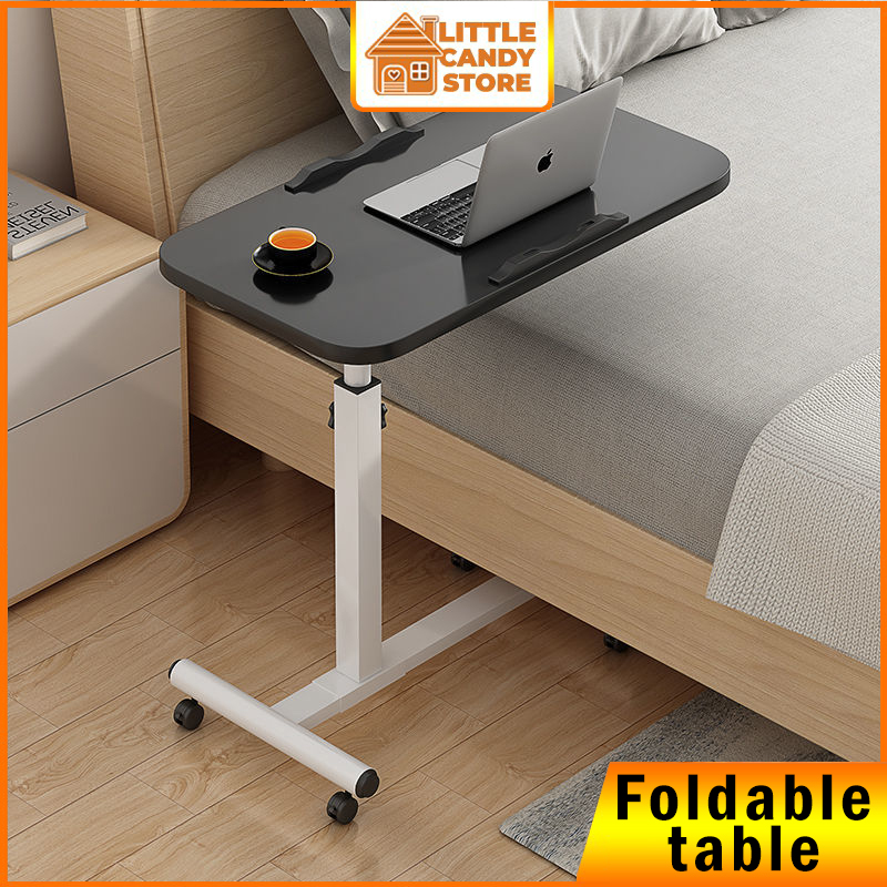 Foldable Laptop Table Simple Laptop Desk Movable Lifting Folding Bedside Table Lazy Bedroom Dormitory Bedside Small Desk Shopee Singapore