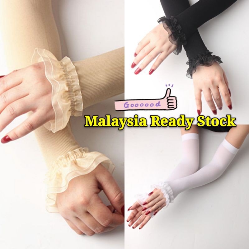 Shop Malaysia Beautiful Wrist Design Muslim Handsock Selesa Lace Handlace Muslim Arm Gloves Shopee Singapore