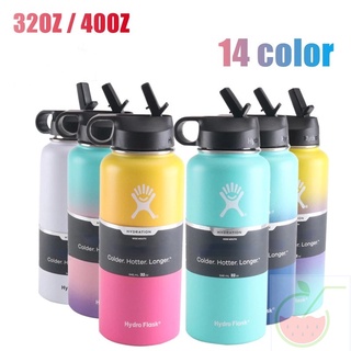 Lowest price32oz/40oz New Stainless Steel Water Bottle Vacuum Insulated Wide Mouth Travel Portable Thermal Bottles with Straw/Hand Lid[24h ship]