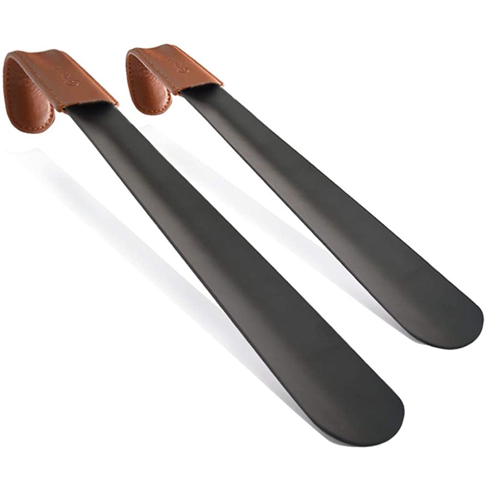 ZOMAKE Set of 2 Long Handled Shoe Horn Stainless Steel Shoehorn for