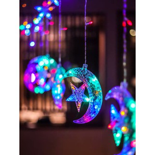 Shop Malaysia 150leds Led Moon Star Light Fairy Lampu Raya String Light Bedroom Romantic Decor Raya Lampu Hiasan Bintang Bulan 星月亮窗帘灯 Shopee Singapore