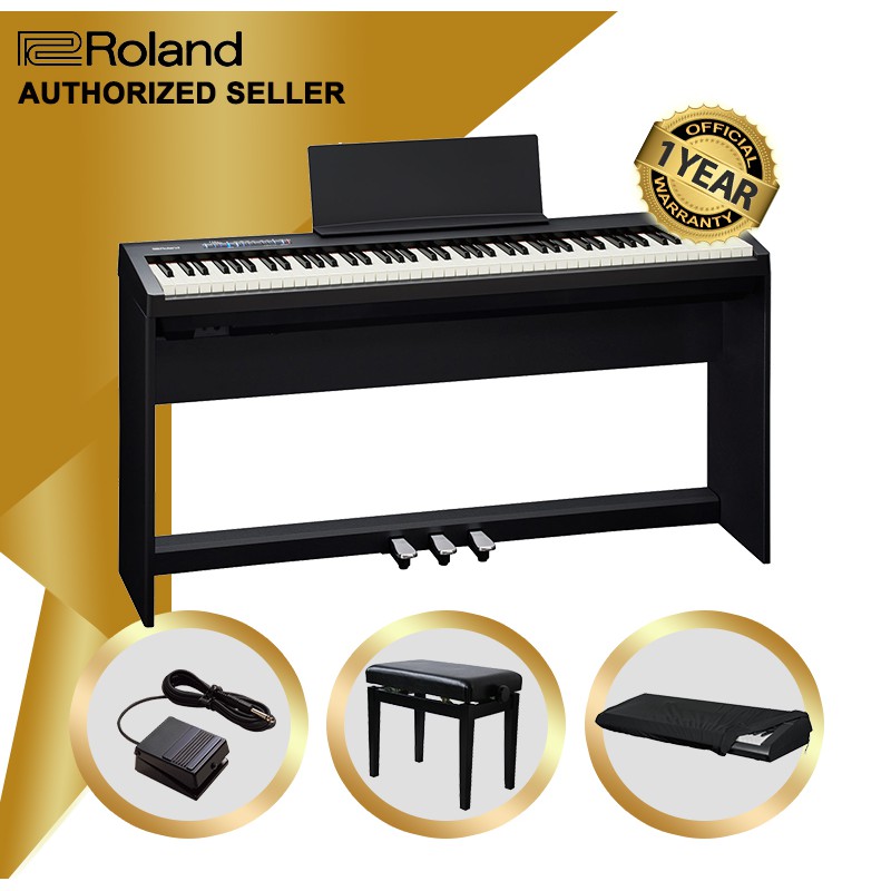 Roland Fp 30x Black Digital Piano Portable Weighted Keys Shopee Singapore