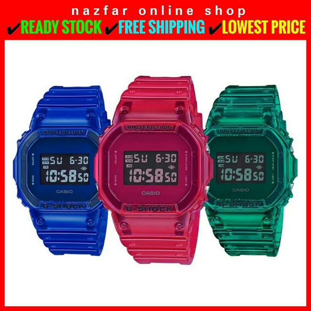 g shock merah biru