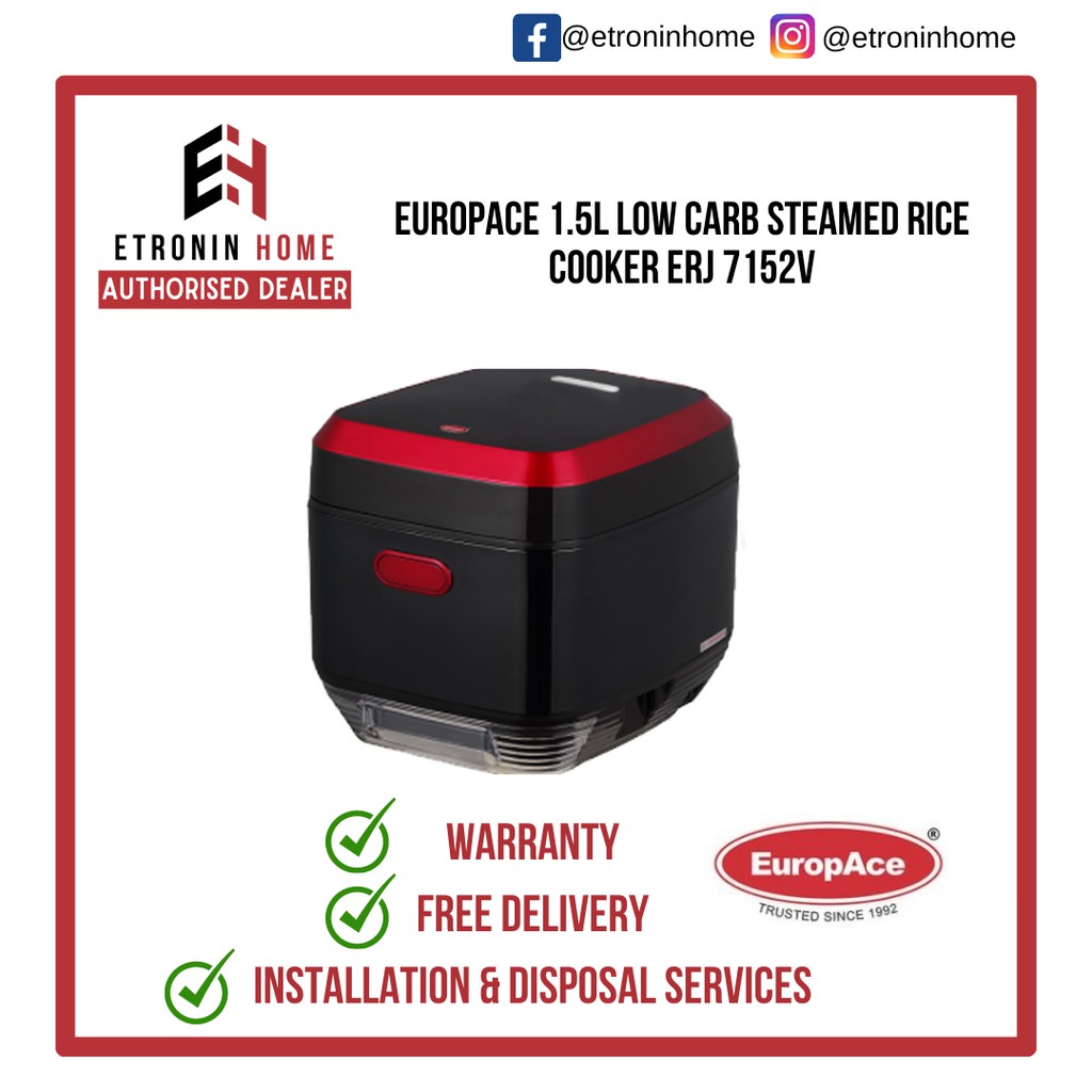 EuropAce 1.5L Low Carb Steamed Rice Cooker ERJ 7152V Shopee Singapore