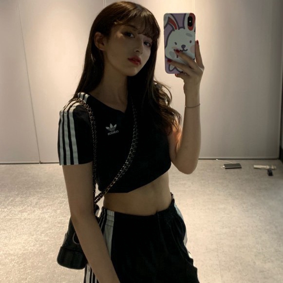 adidas crop top short sleeve