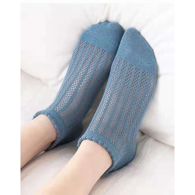 Mesh Socks Women's Pure Cotton Lace Air Conditioning Summer Thin Japanese Style Solid Color Hollow Fishnet