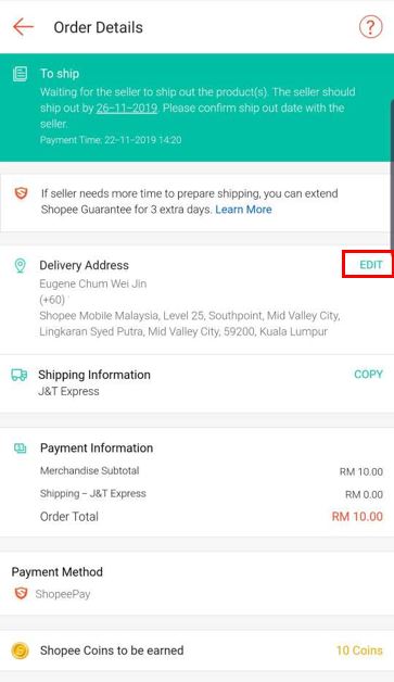 Shipping Logistics How Can A Buyer Change Delivery Address After Placing An Order Shopee My Seller Education Hub