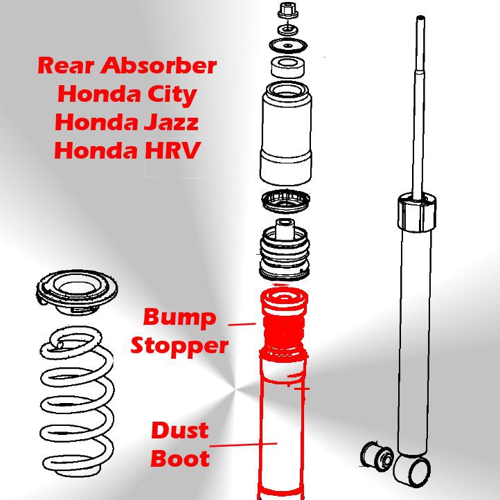 Honda City Tmo T9a Jazz Ge Gk Absorber Dust Boot Cover With Bump Stopper Shopee Singapore