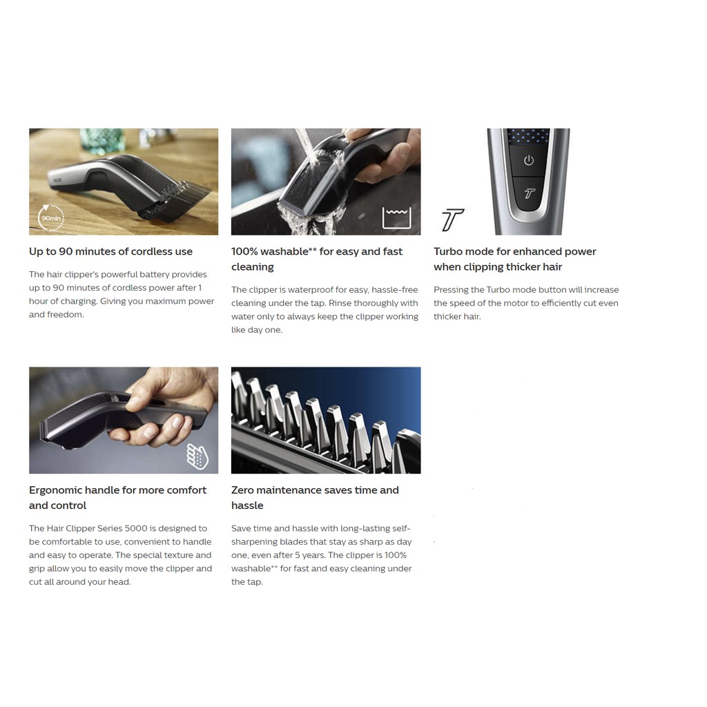 philips hair clipper series 5000 turbo washable hair clipper