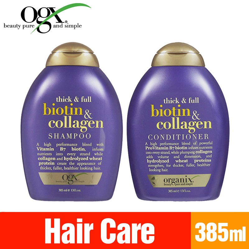 Ogx Bioting Collagen Shampoo Conditioner 385ml Shopee Singapore