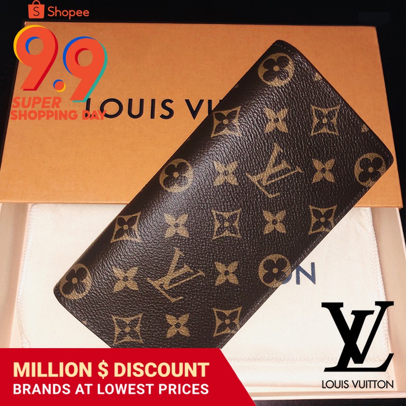 LV Leather High End Wallet Female Wallet Card Bag Long Bean Change Bag Hand Bag | Shopee Singapore