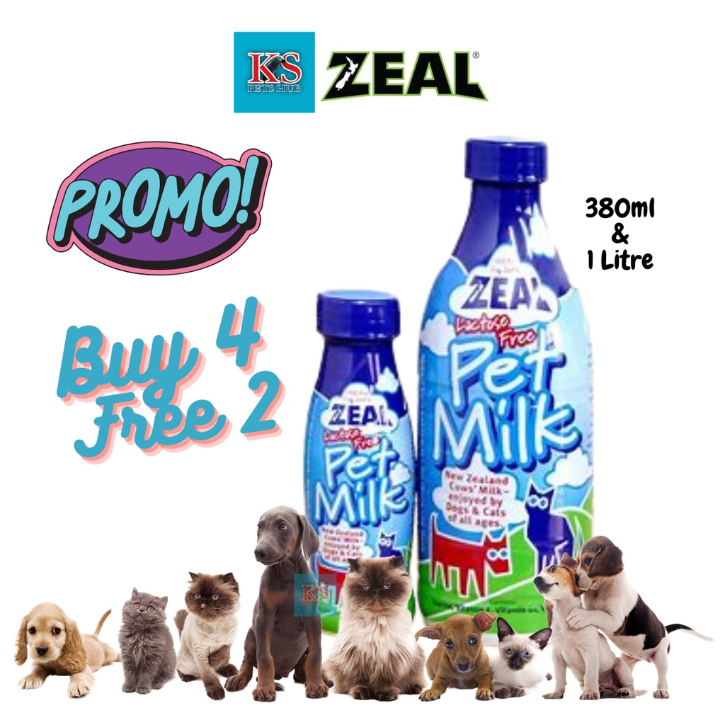 Zeal LactoseFree Pet Milk 380ml & 1 Litre for Cats & Dogs Shopee