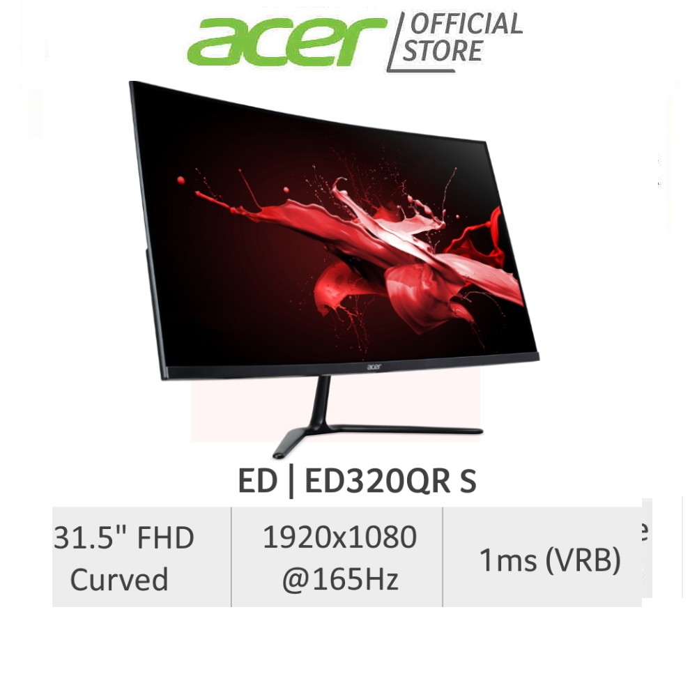Acer ED320QR S 31.5 Inch FHD Curved E2E (VA) NEW Gaming Monitor With