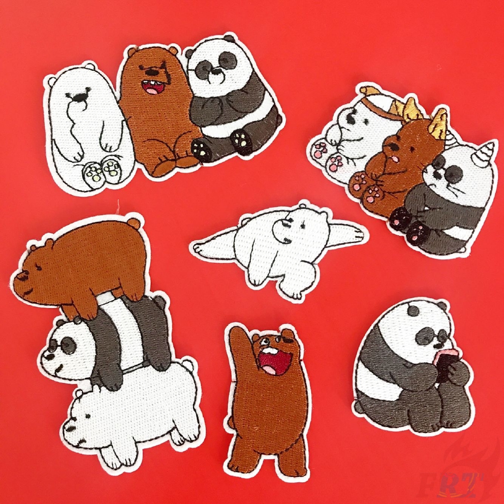 Cartoon We Bare Bears S 3 Patch 1pc Grizzly Panda Ice Bear Diy Sew On Iron On Badges Patches Shopee Singapore