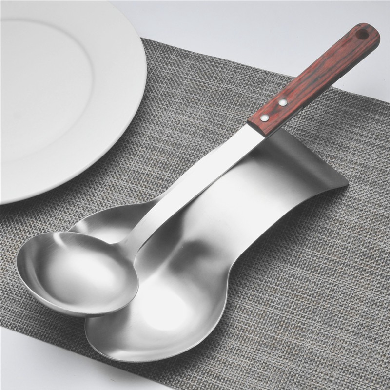 Stainless Steel Double Spoon Rest Kitchen Utensil Rest Stovetop Spatula