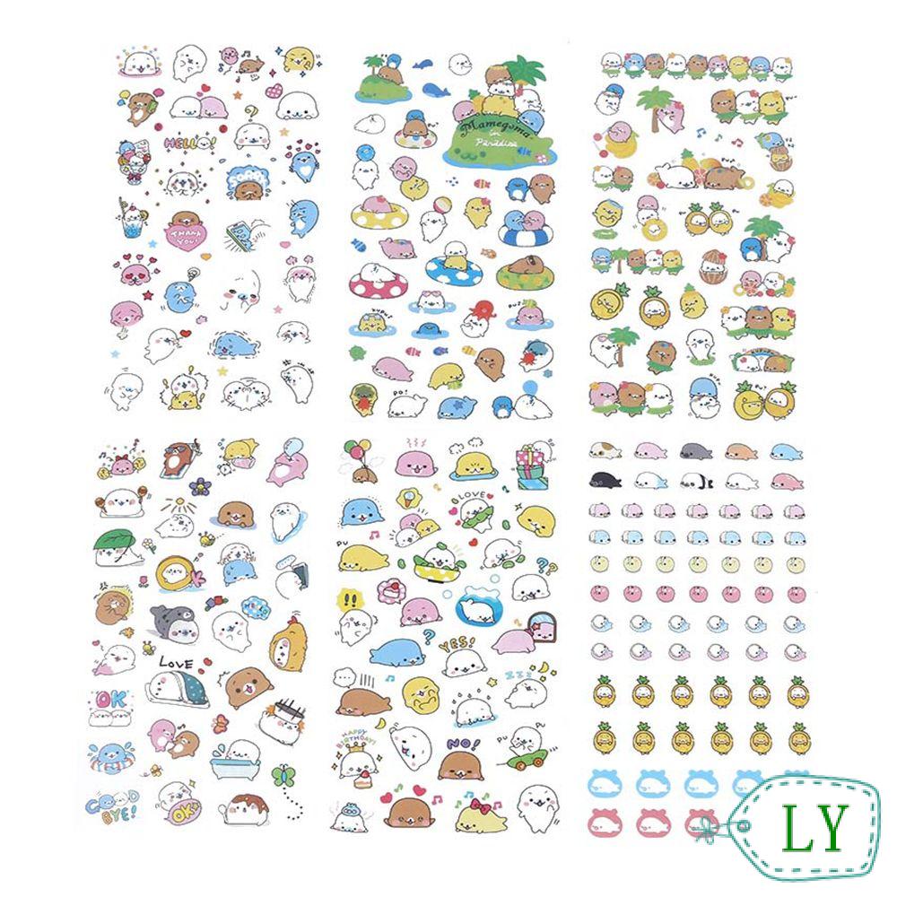 LY 6 PCs/set Cute Stickers Stationery Animal Small Sea Lion Japanese