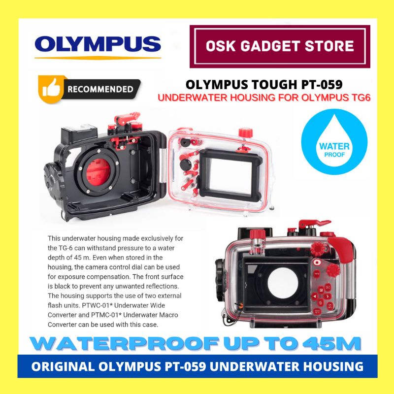 Olympus PT-059 Underwater Housing For Olympus Tough TG-6 | Up To 45m | 1 Year Warranty