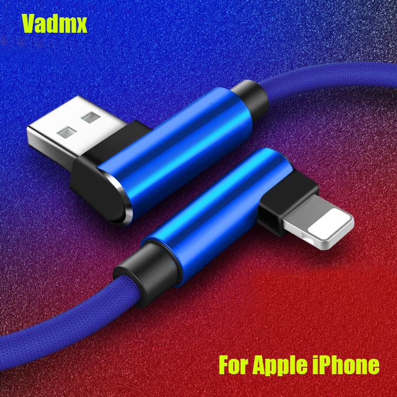 1M 2M 3M 90 Degree USB Cable Fast Charging For iphone 11 Pro Max XS Max