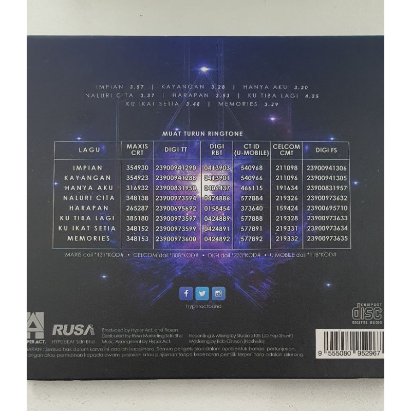 Cd Lagu Malay Impian Hyper Act Shopee Singapore