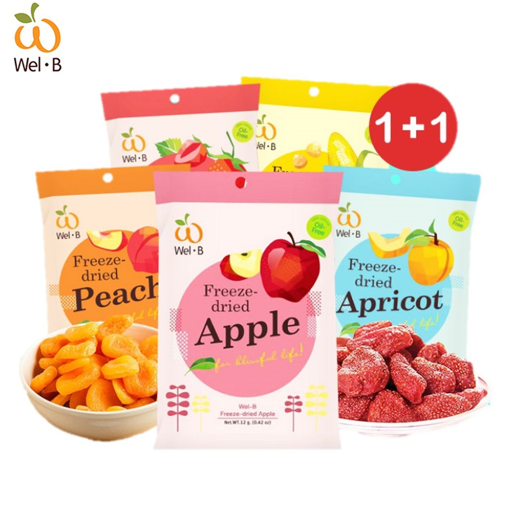 WelB Freeze Dried Fruits in Pack of 6 [Bundle of 2] with option for 3