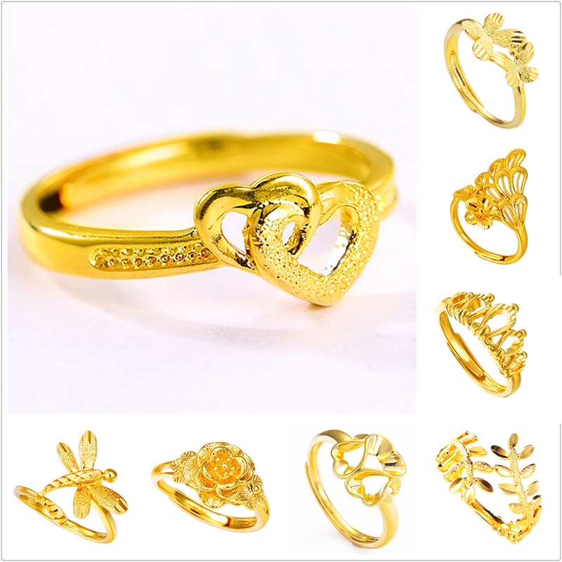 Xuping 916 Gold Women Ring Exquisite Crown Heart 20 Shape Adjustable Ring For Women Gift Shopee Singapore