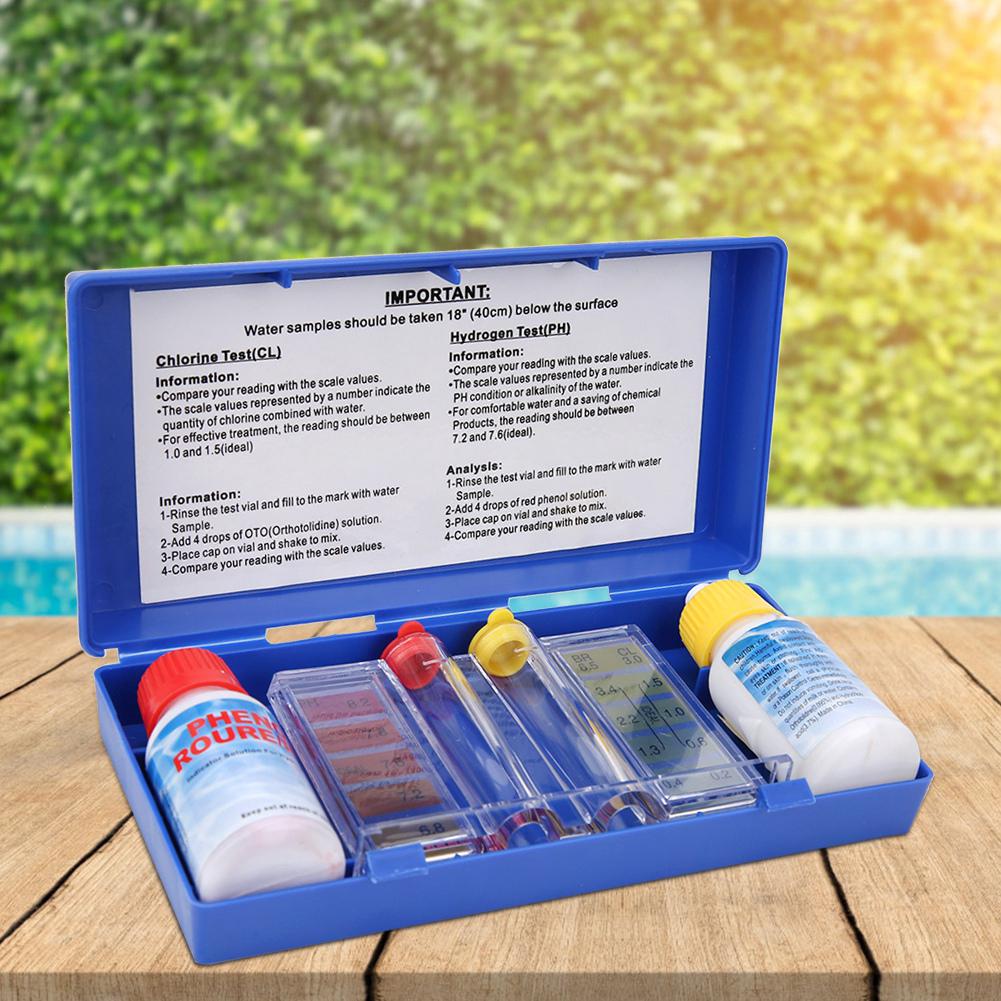 Ready Stock Yekas Tester Water Ph Chlorine Water Quality Test Kit Swimming Pool Tester Water 4311