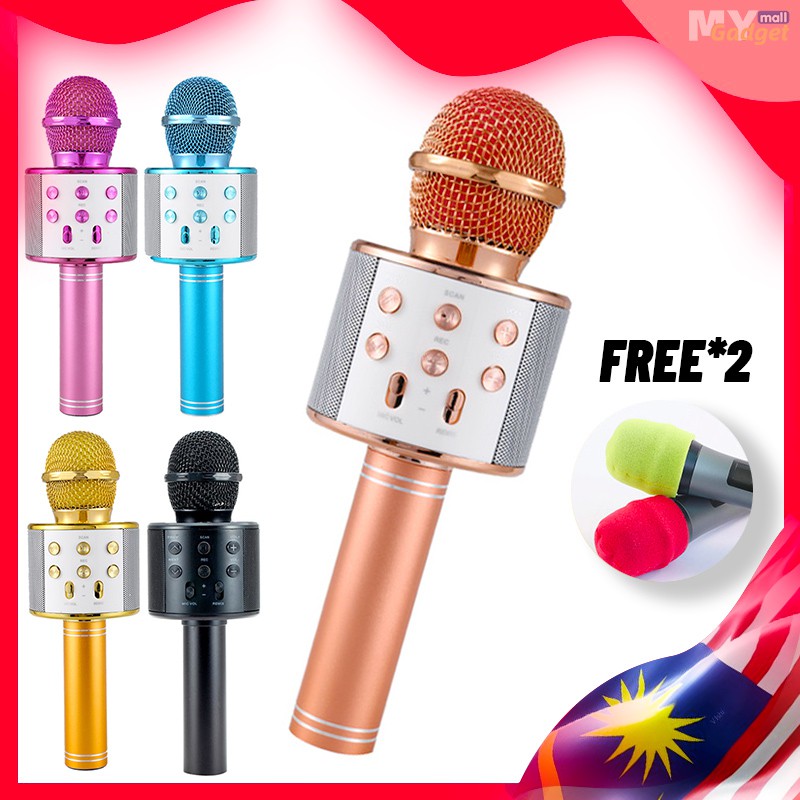 WS858 Wireless Karaoke Microphone Portable Bluetooth KTV Music Singing