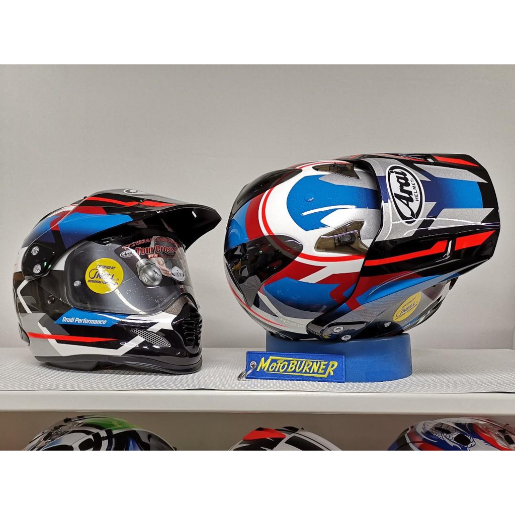 Arai Helmet Tour Cross 3 Departure Blue Shopee Singapore