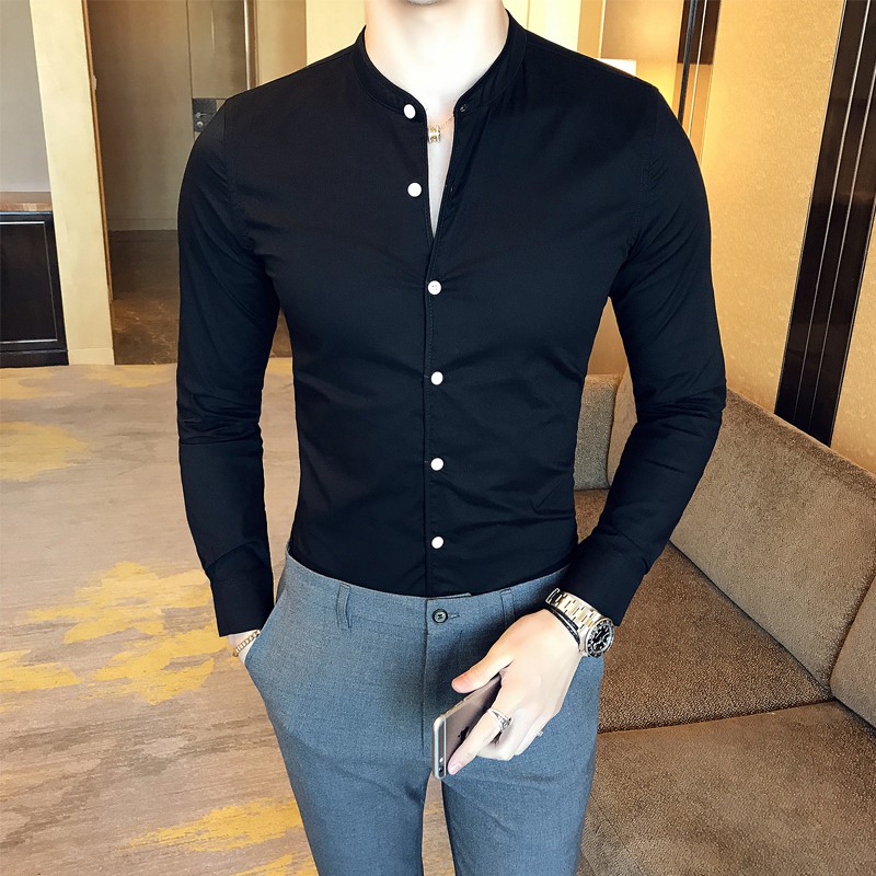 YIhujiuben Mens Mandarin Collar Short Sleeve Chinese Style Casual Button Down Top 
