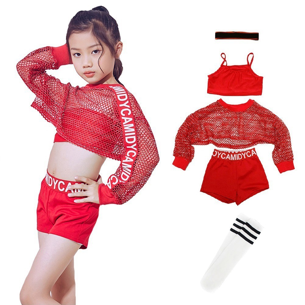 red mesh crop top