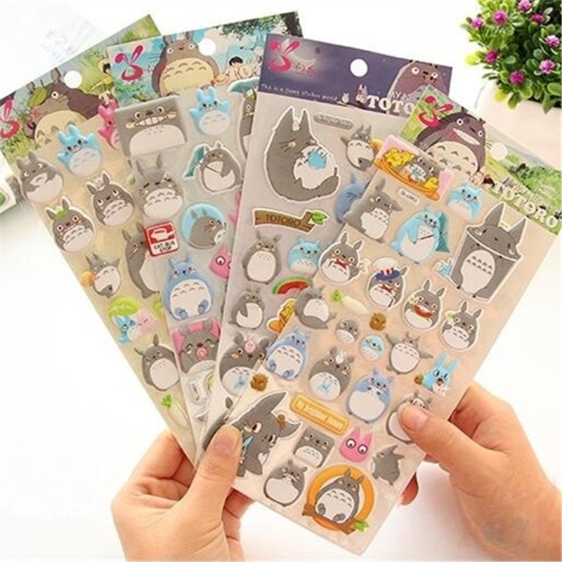 My Neighbor Totoro Stickers 1 Pc Random Cartoon 3d Stickers Diary Stickers Shopee Singapore