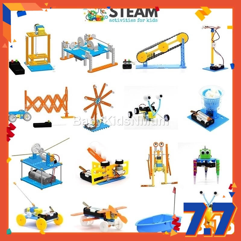 STEAM DIY Toy Robotic Kit DC Motors Electronic Assembly for Kids