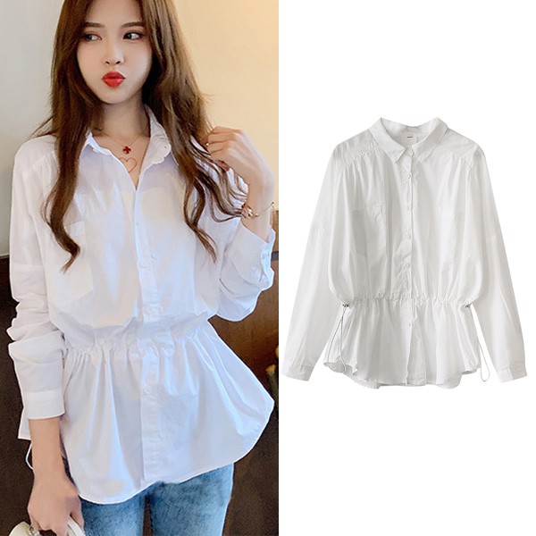 korean style white blouse