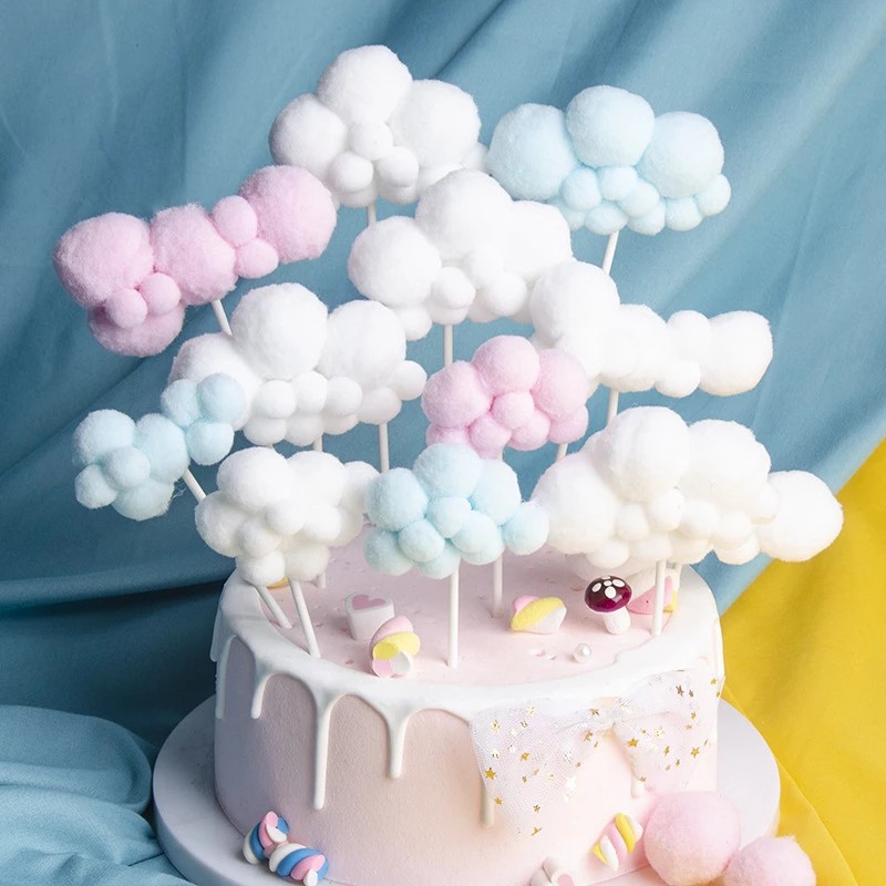 Cute Colorful Clouds Cake Topper Happy Birthday Party Decor Birthday Party Clouds Shopee Singapore