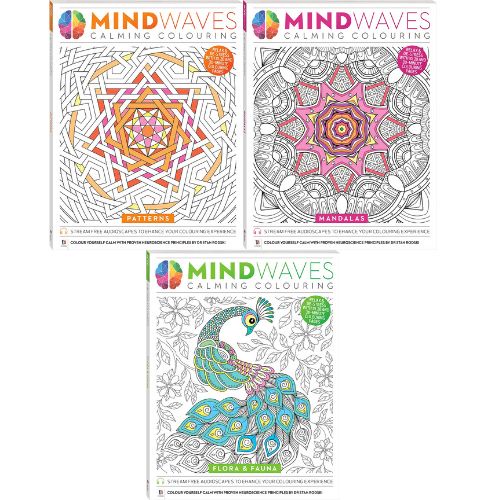 Mindwaves Calming Colouring Flora & Fauna/Mandalas/Patterns (Hinkler