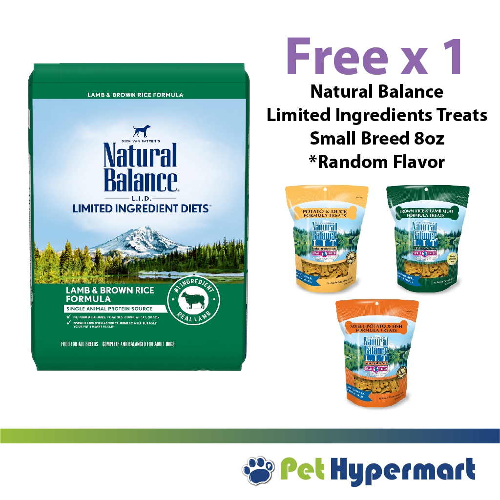 Natural Balance L.I.D. Lamb & Brown Rice Dry Dog Formula 26lbs (New